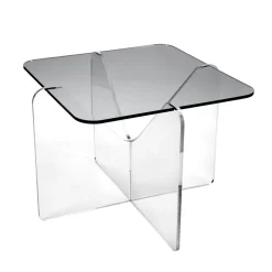 Tavolo da Caffè da Salotto Design in Plexiglass Trasparente o Fumè - Draco