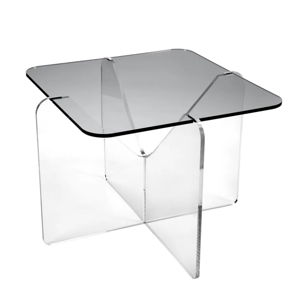 Tavolo da Caffè da Salotto Design in Plexiglass Trasparente o Fumè - Draco