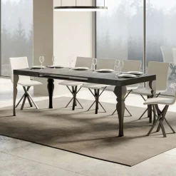 Tavolo da Cucina Allungabile in Legno e Ferro Antracite Made in Italy – Sassone
