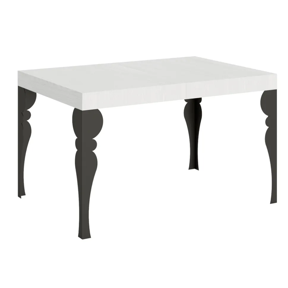 Tavolo da Cucina Allungabile in Legno e Ferro Antracite Made in Italy – Sassone