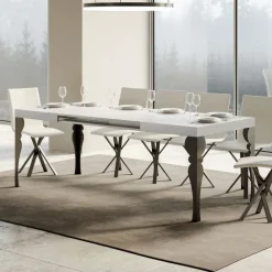 Tavolo da Cucina Allungabile in Legno e Ferro Antracite Made in Italy – Sassone