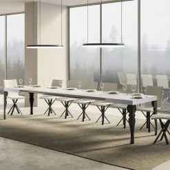 Tavolo da Cucina Allungabile in Legno e Ferro Antracite Made in Italy – Sassone