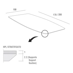 Tavolo da Cucina in Hpl con Base in Metallo Antracite Made in Italy - Aresto