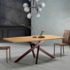 Tavolo da cucina in legno massellato di design made in Italy, Dionigi