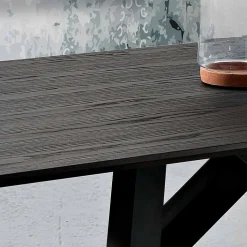 Tavolo da cucina in legno MDF e metallo fatto in Italia, Wilmer