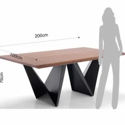 Tavolo da Cucina in Mdf e Metallo di Design Moderno - Helene