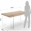 Tavolo da Cucina Moderno con Piano in Mdf e Base in Vetro - Joey