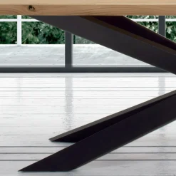 Tavolo da Cucina Moderno in Legno impiallacciato e Acciaio Made in Italy – Grotta