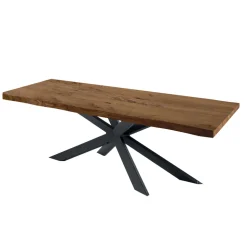 Tavolo da Cucina Moderno in Legno impiallacciato e Acciaio Made in Italy – Grotta