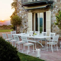 Tavolo da Esterno Allungabile Fino a 320 cm in Acciaio Zincato Made in Italy -Pearl