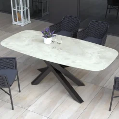 Tavolo da Esterno con Base in Alluminio e Piano in HPL Stratificato 12mm - Zefiro
