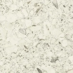 Tavolo da Esterno con Base in Legno e Piano in Ceramica Terrazzo White - Infinity