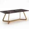 Tavolo da Esterno con Base in Legno e Piano in Ceramica Rosso Domus - Infinity