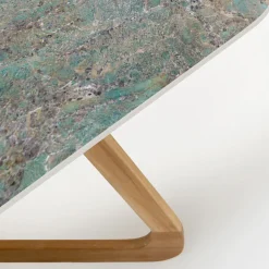 Tavolo da Esterno con Base in Legno e Piano in Ceramica Santos - Infinity