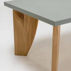 Tavolo da Esterno in Okumè Finitura Microcemento e Teak Made in Italy - Pencil