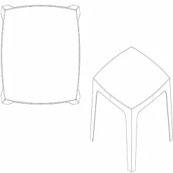 Tavolo da esterno quadrato Solid by Vondom in polipropilene, di design, 4 pezzi