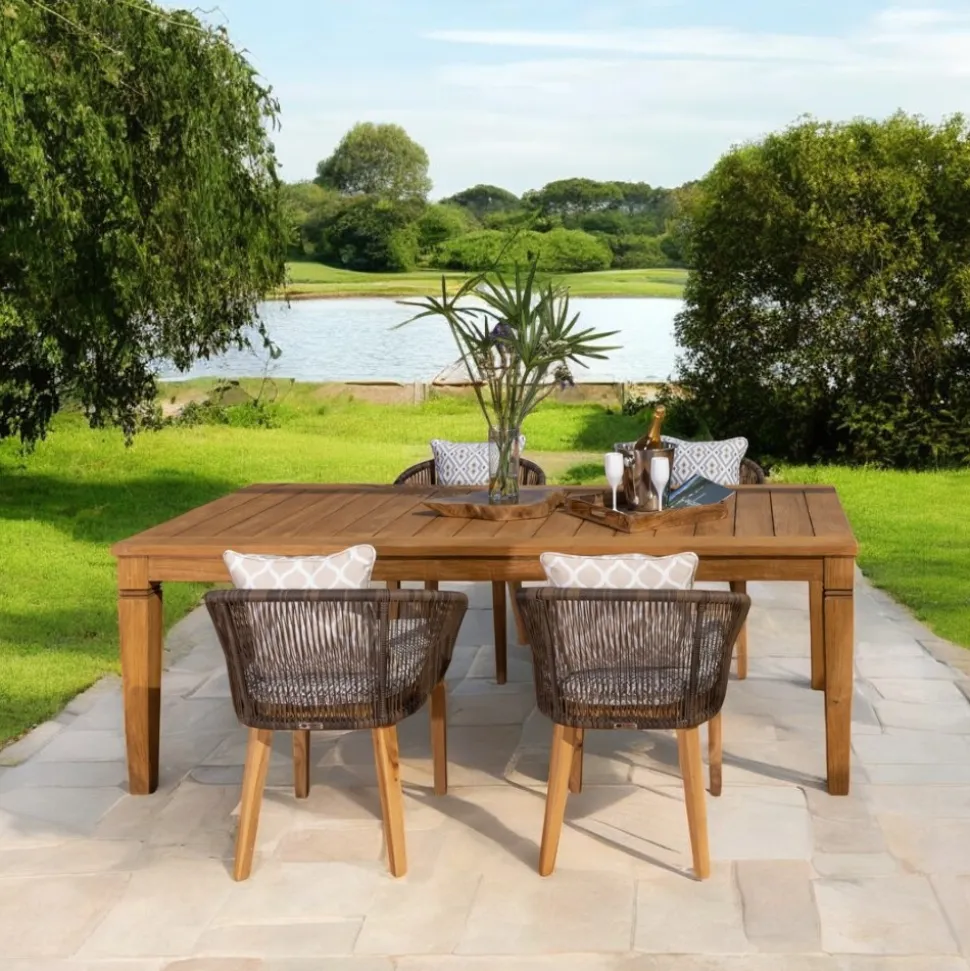Tavolo da Giardino con Struttura in Teak Naturale Spazzolato - Artes