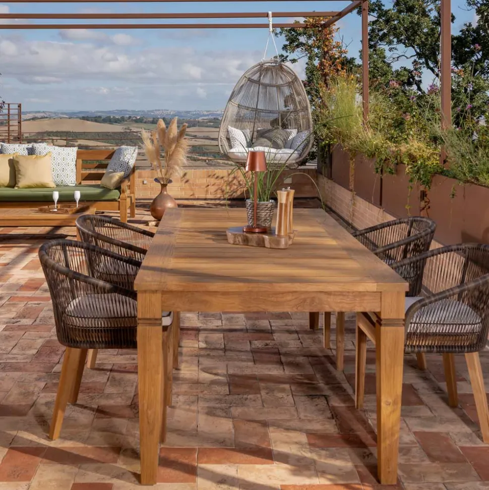 Tavolo da Giardino con Struttura in Teak Naturale Spazzolato - Artes