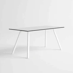 Tavolo da Giardino in Alluminio Bianco e HPL Laminato Design Moderno - Oceania2