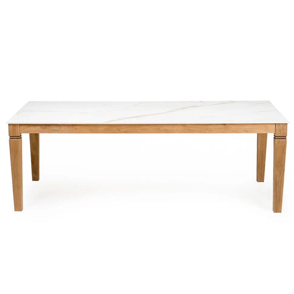 Tavolo da Giardino in Teak Naturale e Piano in Ceramica - Artes