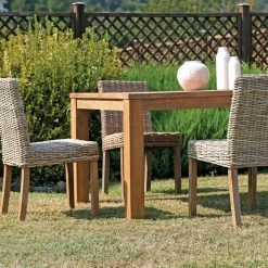 Tavolo da Giardino Rettangolare Realizzato in Teak Riciclato - Elianto