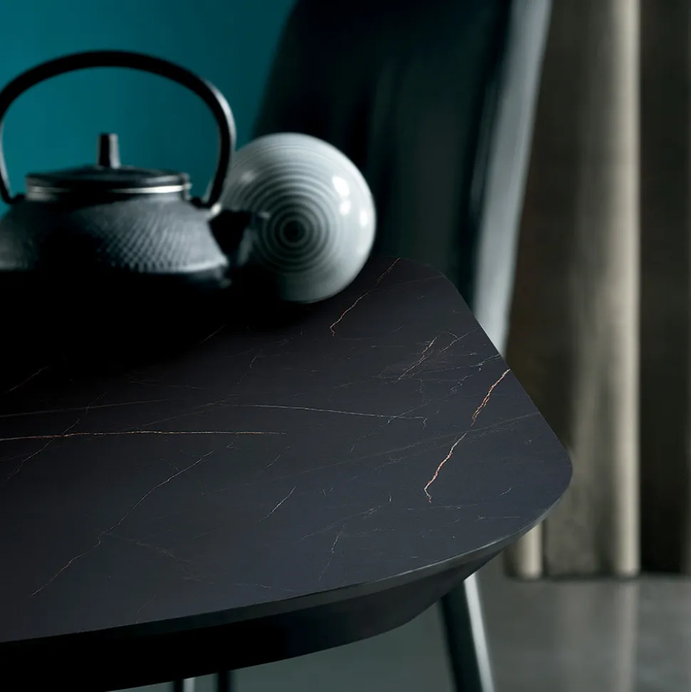 Tavolo da Pranzo a Botte in Laminato Effetto Marmo Made in Italy - Grotta