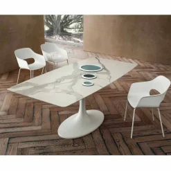 Tavolo da Pranzo a Botte in Laminam e Marmo Sintetico Made in Italy - Brontolo