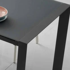 Tavolo da pranzo allungabile in vetro e metallo - Oddo