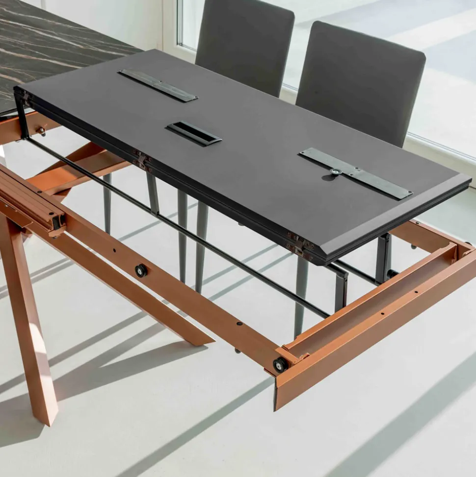 Tavolo da Pranzo Allungabile con Struttura in Metallo Made in Italy - Elastico