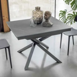 Tavolo da Pranzo Allungabile con Struttura in Metallo Made in Italy - Elastico
