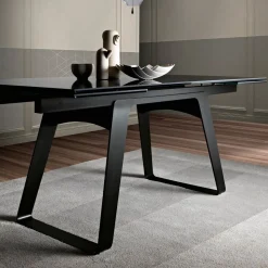 Tavolo da Pranzo Allungabile in Vetroceramica e Metallo Made in Italy - Ania