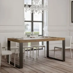 Tavolo da Pranzo Allungabile in Legno Nobilitato e Ferro Made in Italy - Badesi