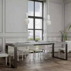Tavolo da Pranzo Allungabile in Legno Nobilitato e Ferro Made in Italy - Badesi