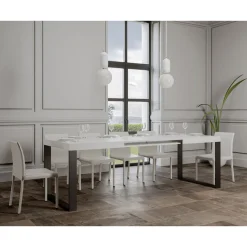 Tavolo da Pranzo Allungabile in Legno Nobilitato e Ferro Made in Italy - Badesi