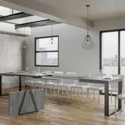 Tavolo da Pranzo Allungabile in Legno Nobilitato e Ferro Made in Italy - Badesi