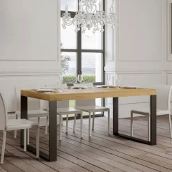 Tavolo da Pranzo Allungabile in Legno Nobilitato e Ferro Made in Italy - Badesi