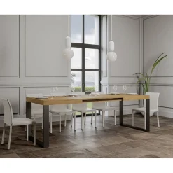 Tavolo da Pranzo Allungabile in Legno Nobilitato e Ferro Made in Italy - Badesi