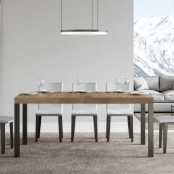 Tavolo da Pranzo Allungabile Fino a 440 cm in Legno e Ferro Made in Italy - Foxy