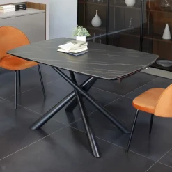 Tavolo da Pranzo Allungabile a 200 cm in Vetroceramica e Metallo - Naisha