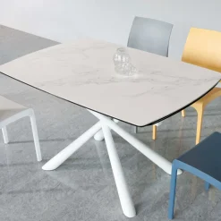 Tavolo da Pranzo Allungabile a 200 cm in Vetroceramica e Metallo - Naisha