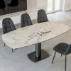 Tavolo da Pranzo Allungabile in Ceramica e Base Metallo - Indira