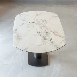 Tavolo da Pranzo Allungabile in Ceramica e Base Metallo - Indira