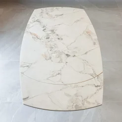 Tavolo da Pranzo Allungabile in Ceramica e Base Metallo - Indira