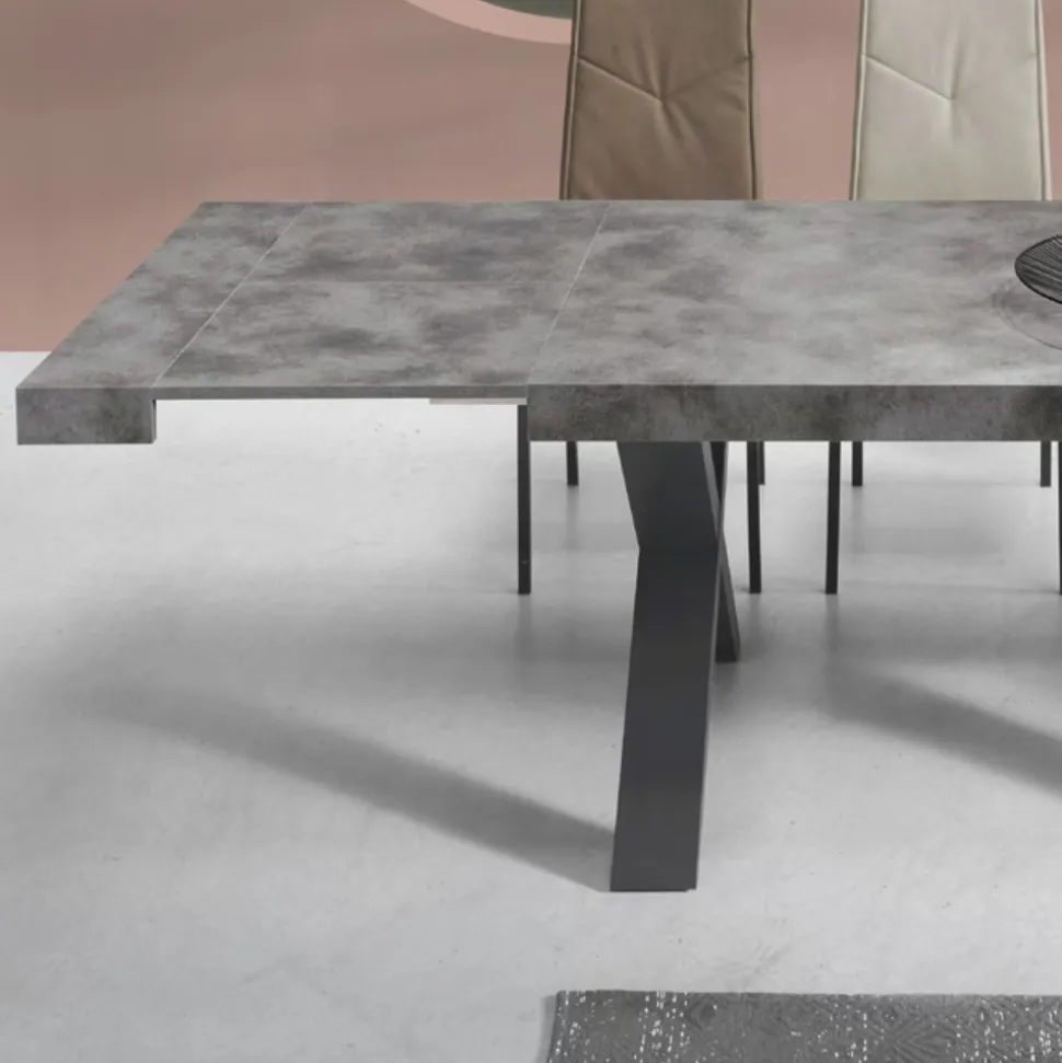 Tavolo da Pranzo Allungabile a 260 cm Effetto Cemento Moderno - Lenova