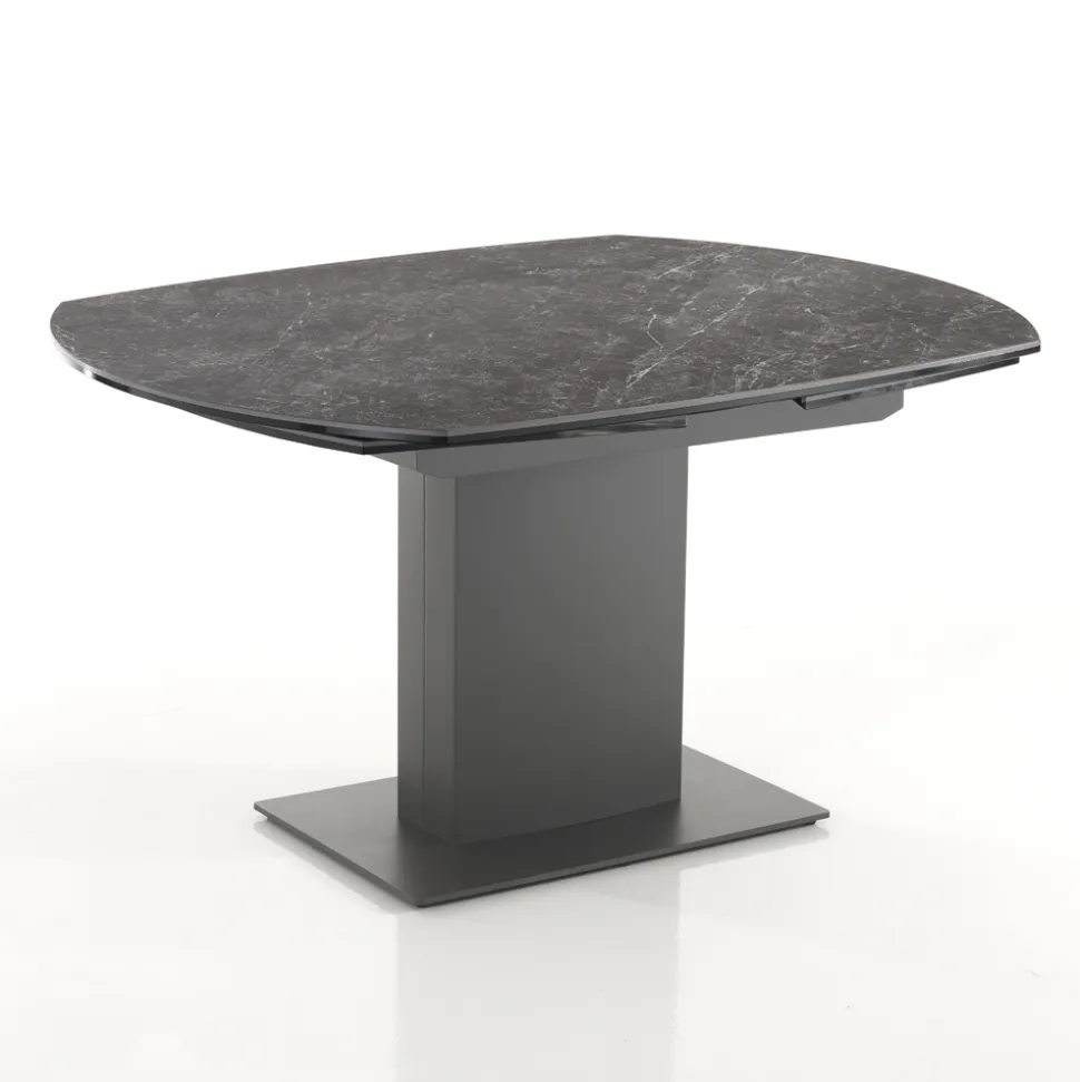 Tavolo da Pranzo Allungabile Fino a 180 cm in Ceramica e Acciaio - Catone