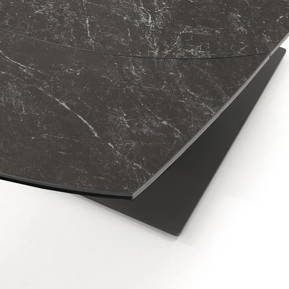 Tavolo da Pranzo Allungabile Fino a 180 cm in Ceramica e Acciaio - Catone