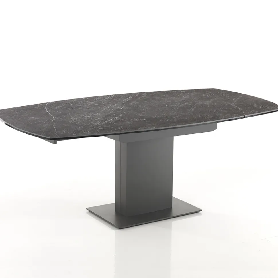 Tavolo da Pranzo Allungabile Fino a 180 cm in Ceramica e Acciaio - Catone