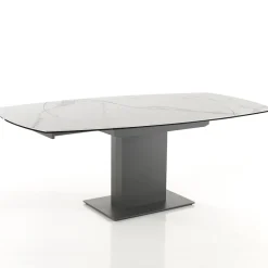 Tavolo da Pranzo Allungabile Fino a 180 cm in Ceramica e Acciaio - Catone
