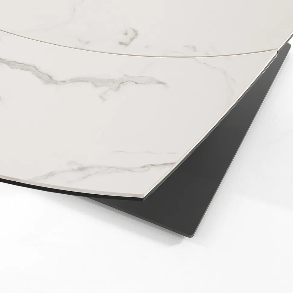 Tavolo da Pranzo Allungabile Fino a 180 cm in Ceramica e Acciaio - Catone