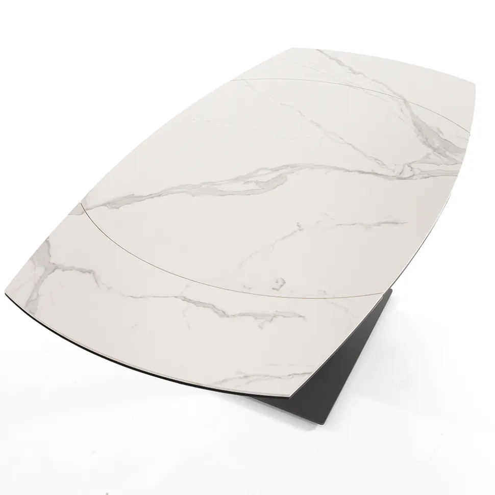 Tavolo da Pranzo Allungabile Fino a 180 cm in Ceramica e Acciaio - Catone